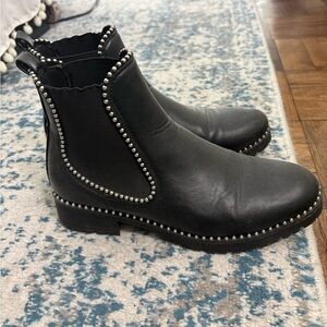 Nasty Gal Black Ankle Boots with Silver Studs